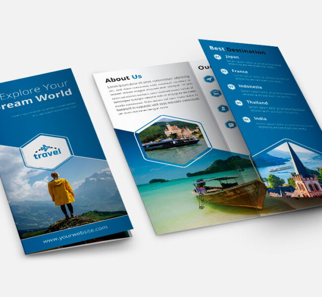 Turizm brosuru tasarimi seyahat el ilani tatil promosyonu